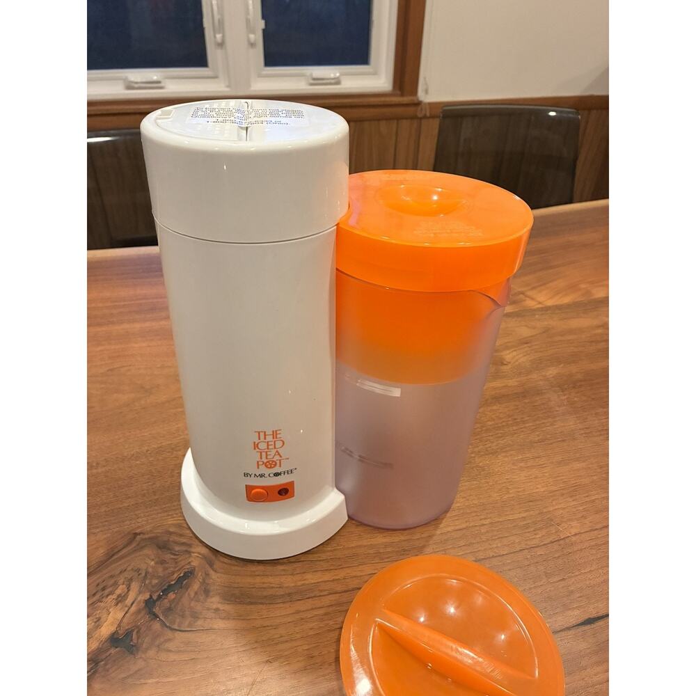 Mr. Coffee Iced Tea Maker Model TM1 2 Quart Orange Pitcher New - Open
